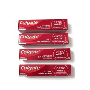Colgate Optic White Stain Fighter Toothpaste 6 oz 4‎ Pack Whitening New